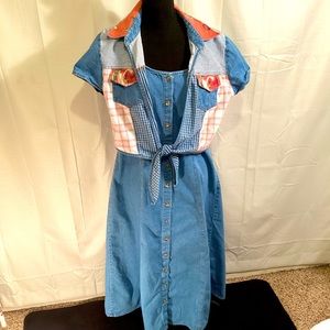 Vintage Long Jean Dress-Size 14